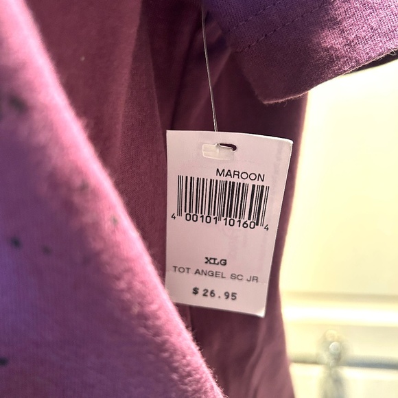 Disney Tower of Terror Twilight Zone T Shirt SZ XL Jr Purple & Black Glitter NWT - Picture 4 of 12